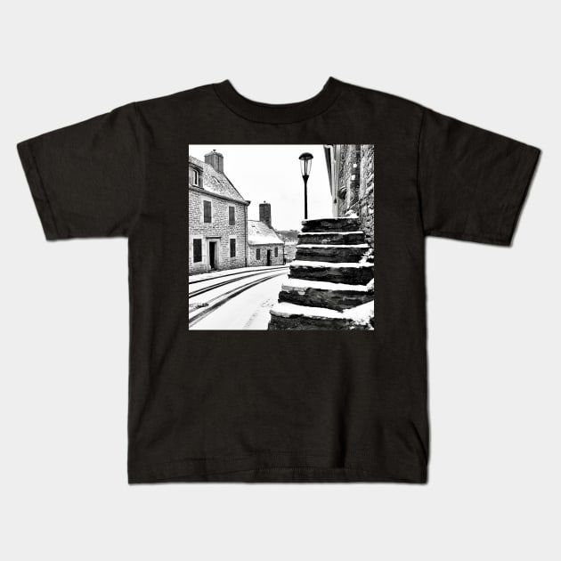 The white steps Kids T-Shirt by rollier